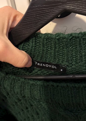Zümrüt Yeşili Örgü Detaylı Triko Kazak - Görsel 3