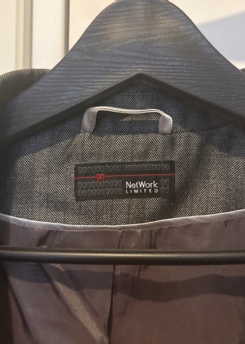 Gri Parlak Kumaş Network Blazer Ceket - Görsel 3