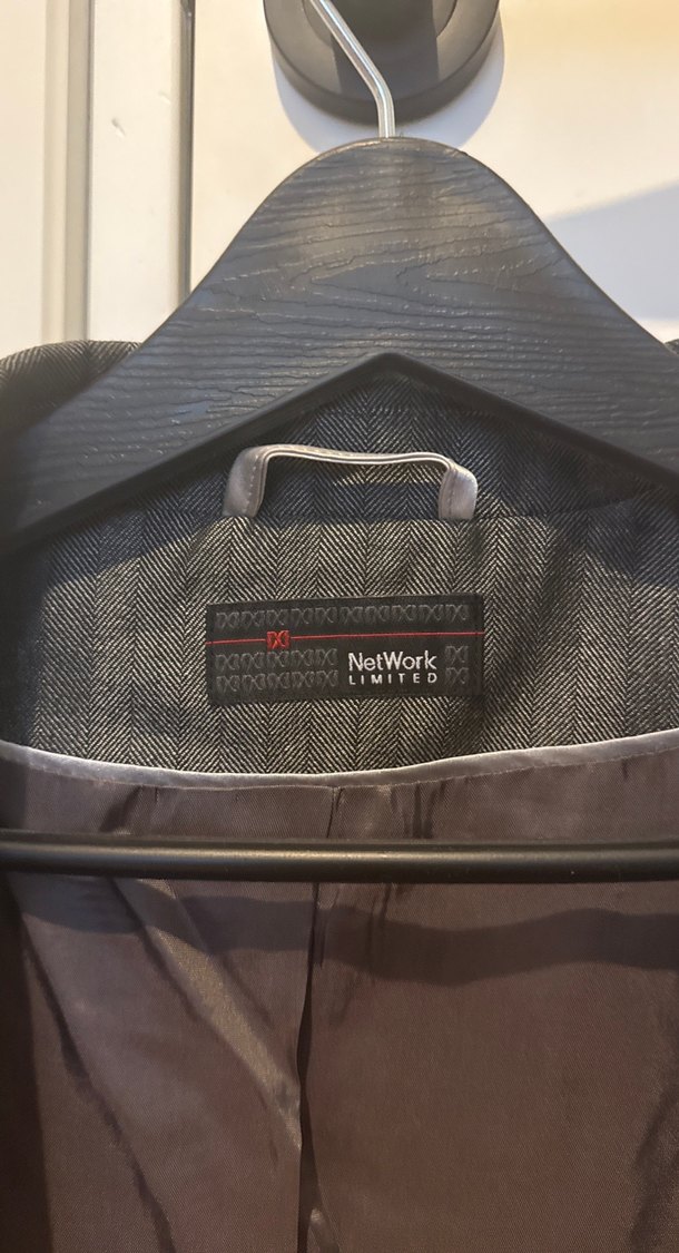 Gri Parlak Kumaş Network Blazer Ceket - Görsel 3