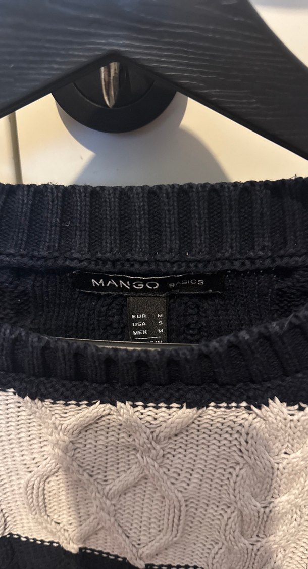 Mango Çizgili Örgü Kadın Uzun Kollu Kazak - Görsel 3