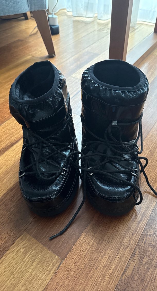 Siyah Bağcıklı Fabrika MoonBoot 39 No - Görsel 4