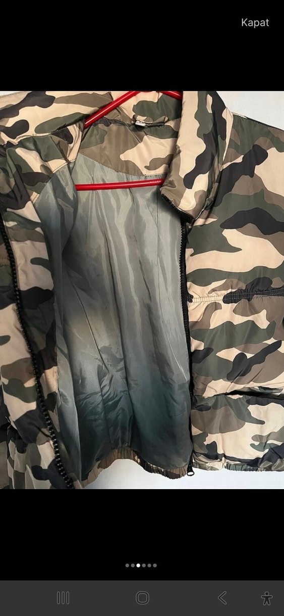 Kamuflaj Desenli Kadın Mont - Görsel 3