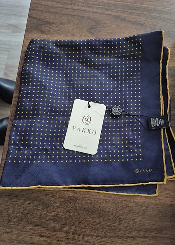 Vakko Lacivert  ipek mendil - Görsel 2