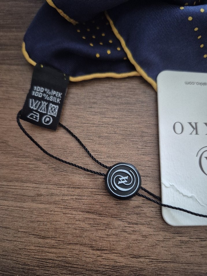 Vakko Lacivert  ipek mendil - Görsel 4