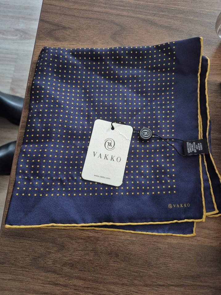 Vakko Lacivert  ipek mendil - Görsel 2