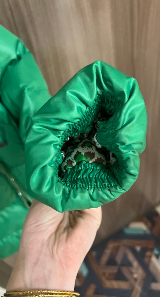 Kadın Parlak Yeşil Fermuarlı Kış Montu - Görsel 5