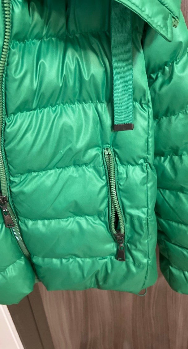 Kadın Parlak Yeşil Fermuarlı Kış Montu - Görsel 3