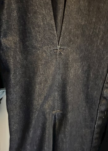 Düğmeli Lacivert Uzun Kollu Kadın Kot elbise S-M - Görsel 3