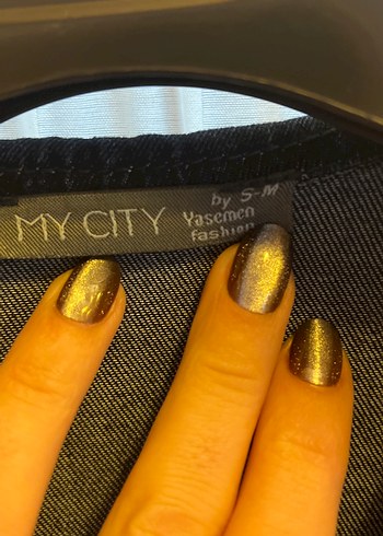 Düğmeli Lacivert Uzun Kollu Kadın Kot elbise S-M - Görsel 5