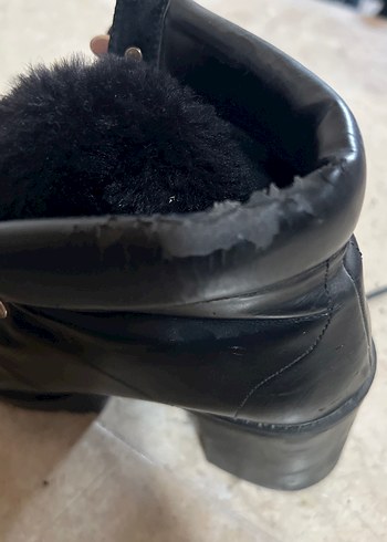 Siyah Yüksek Topuklu Kadın Deri Botlar - Görsel 6