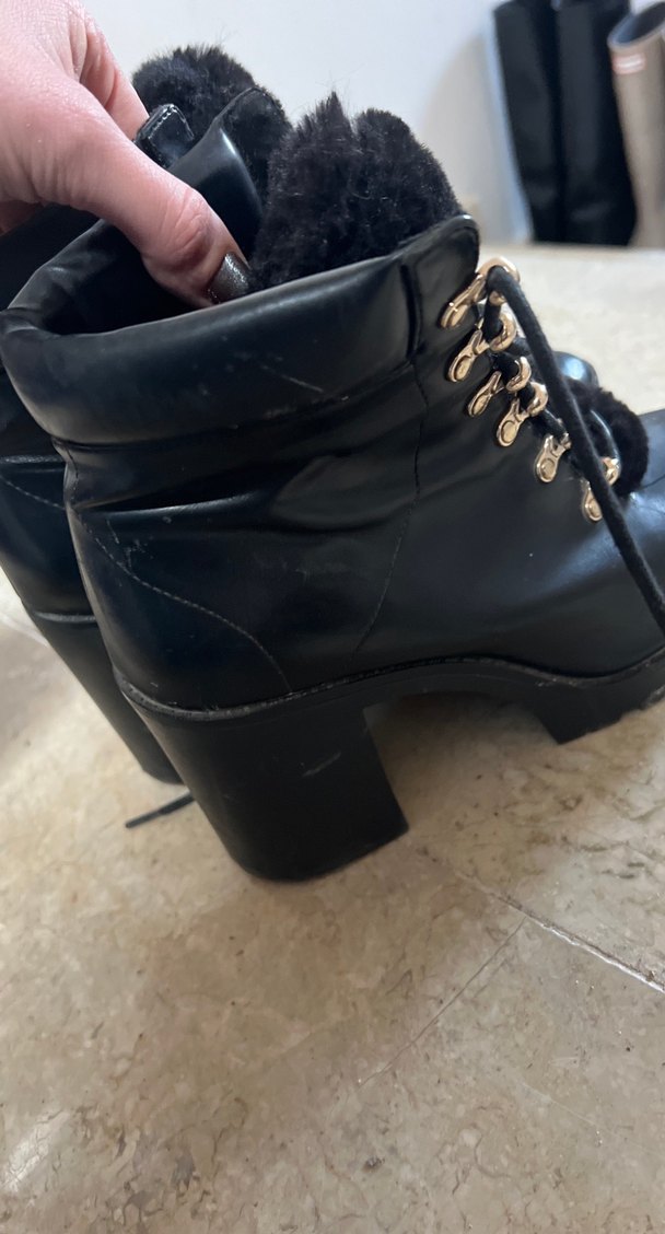 Siyah Yüksek Topuklu Kadın Deri Botlar - Görsel 2