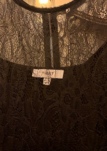 Dantelli Siyah Gotik Midi Elbise - Görsel 3