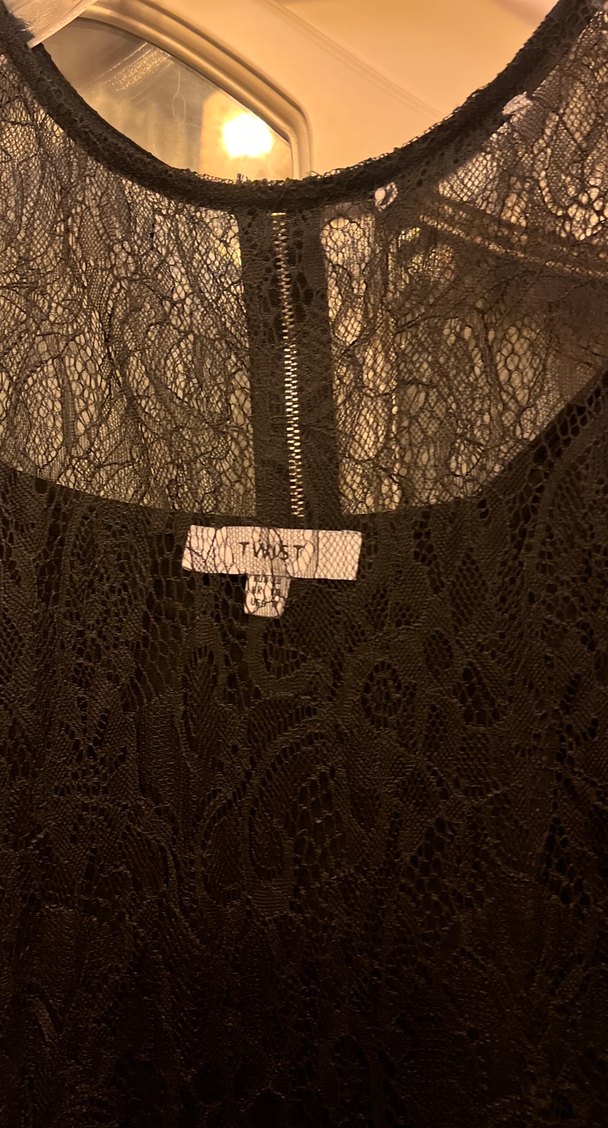 Dantelli Siyah Gotik Midi Elbise - Görsel 3