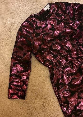 V Yaka Gri Midi Elbise, Pilili, Kolsuz - Görsel 8