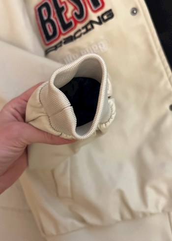 Düğmeli Beyaz Deri erkek çocuk  Ceket - Görsel 4