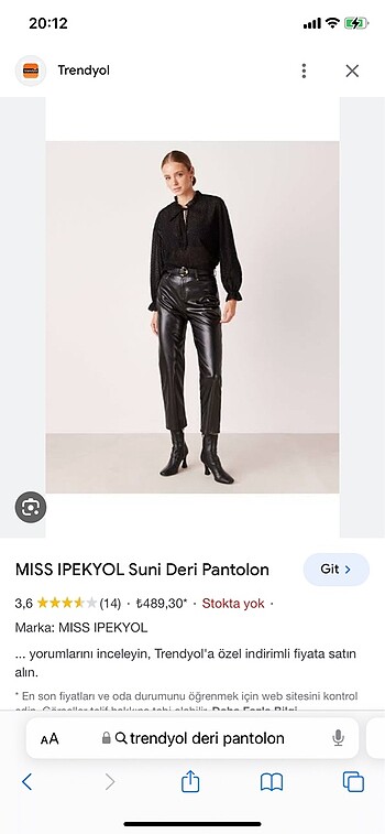 Teendyolmilla deri pantolon