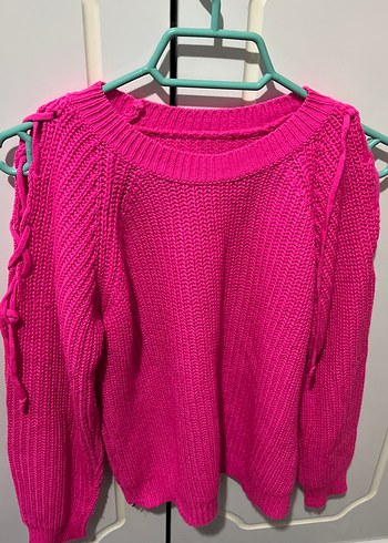 Pembe Örgü Kaşmir Kadın Kazak - Görsel 2