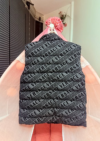 Versace Kadife Yazılı Nakışlı Fermuarlı Unısex Yelek. - Görsel 3