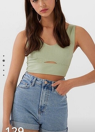 stradivarius süper yüksek bel mom fit şort 
