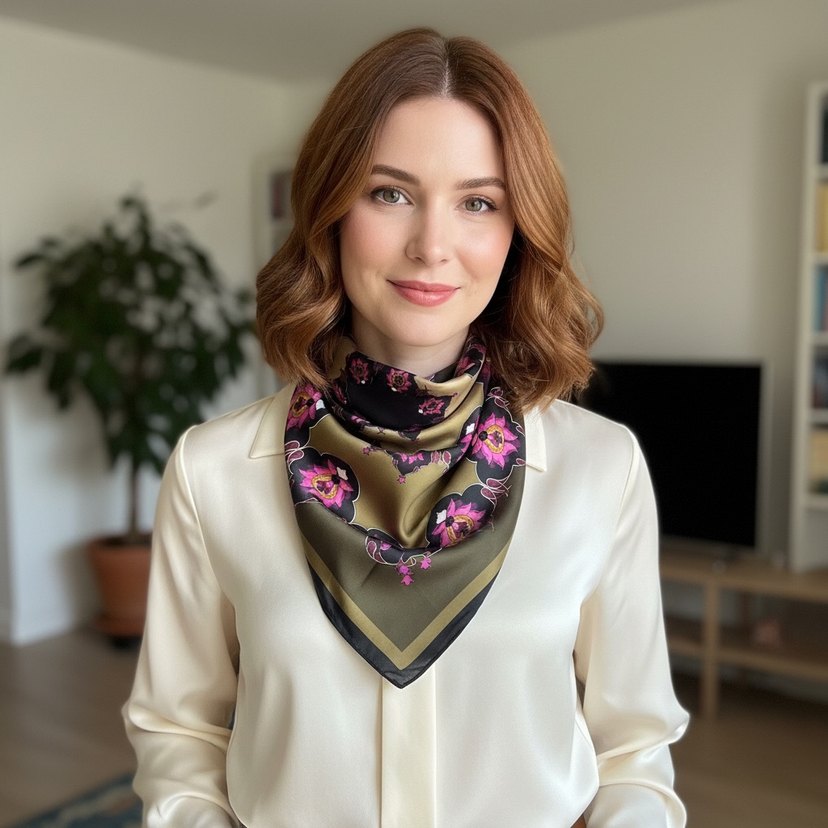 Kadın Saten basortusu - Görsel 4