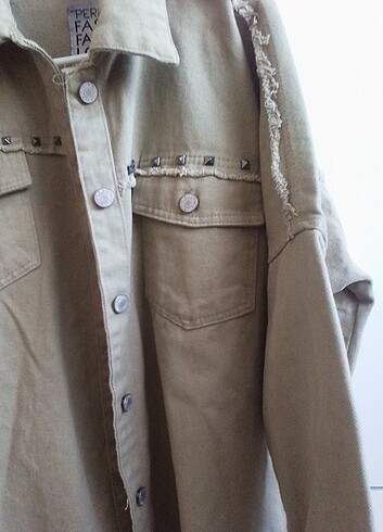 Diğer Haki renk denim ceket
