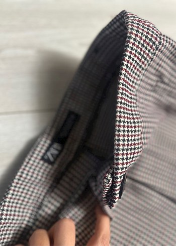 Zara Gri Pilili Kadın Kumaş Pantolon - Görsel 3