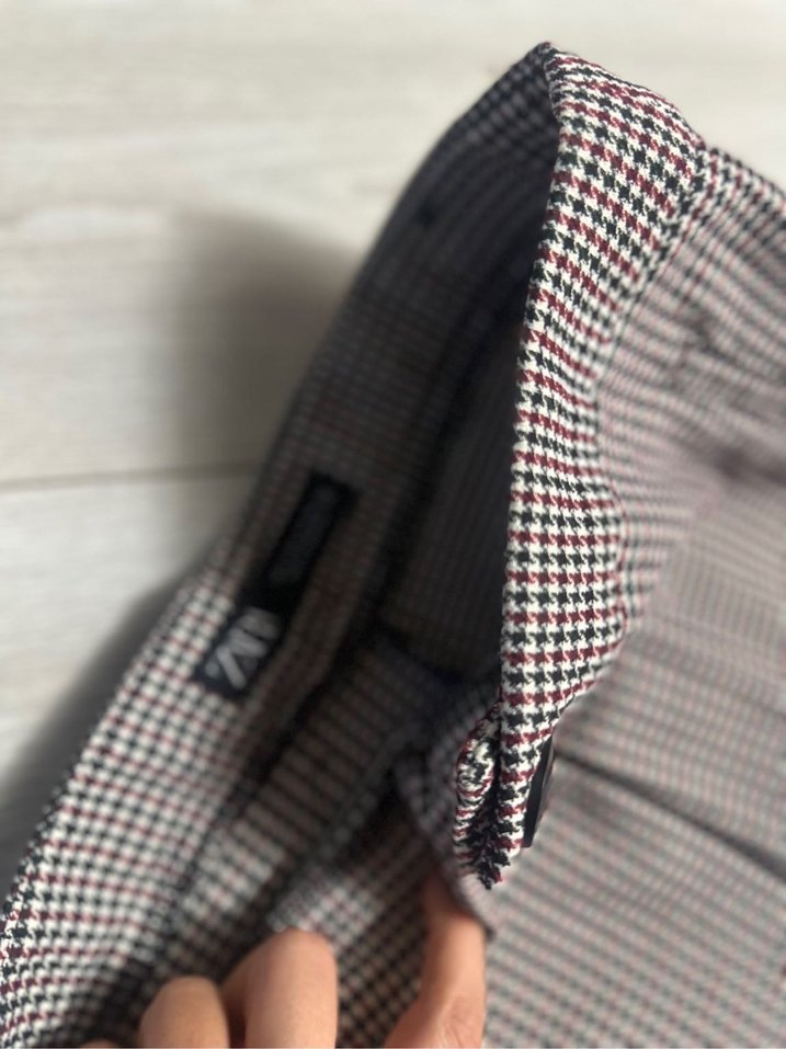 Zara Gri Pilili Kadın Kumaş Pantolon - Görsel 3