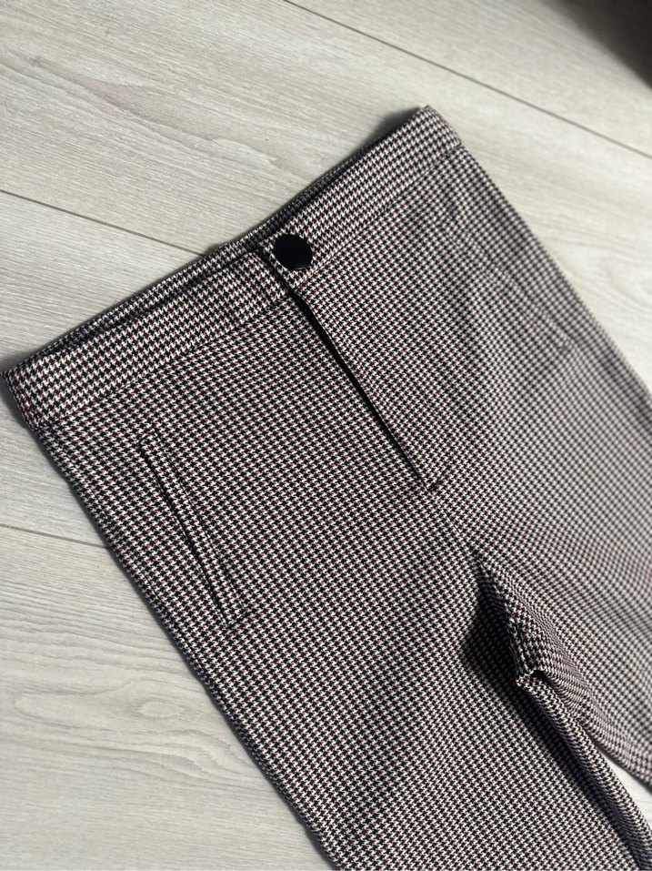 Zara Gri Pilili Kadın Kumaş Pantolon - Görsel 2