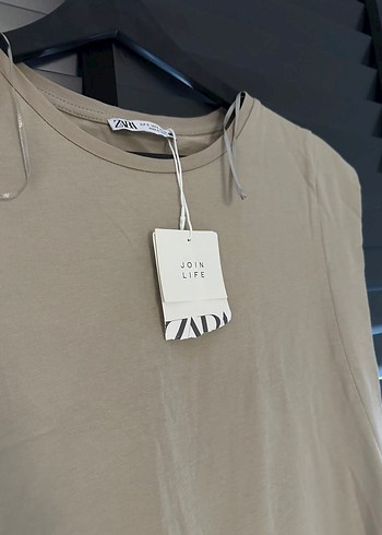 Bej Keten Uzun Kollu Elbise - Görsel 3