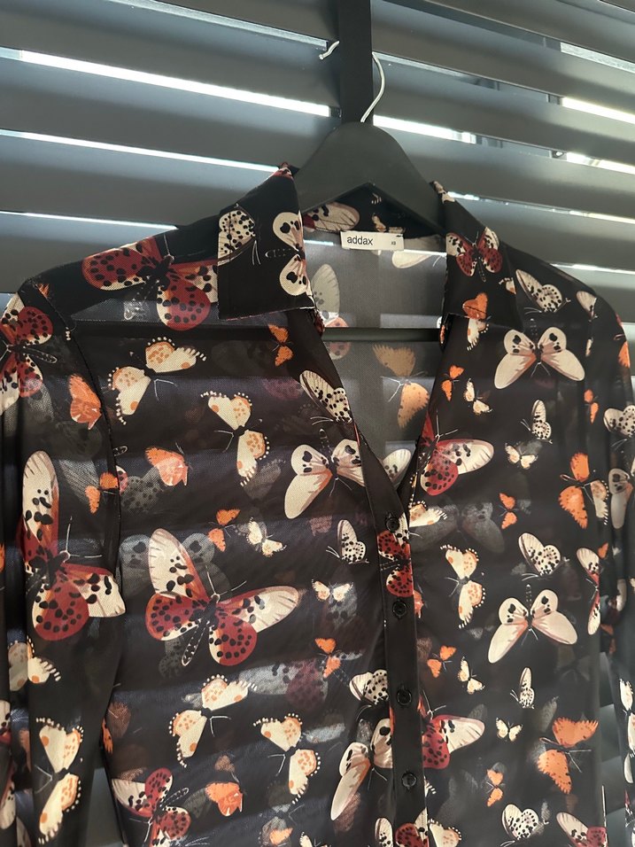 Düğmeli, Baskılı, Uzun Kollu Kadın Bluz - Görsel 3