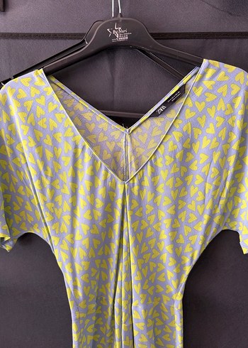 V Yaka Midi Elbise - Görsel 4