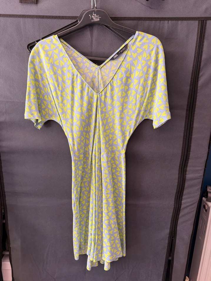 V Yaka Midi Elbise - Görsel 5