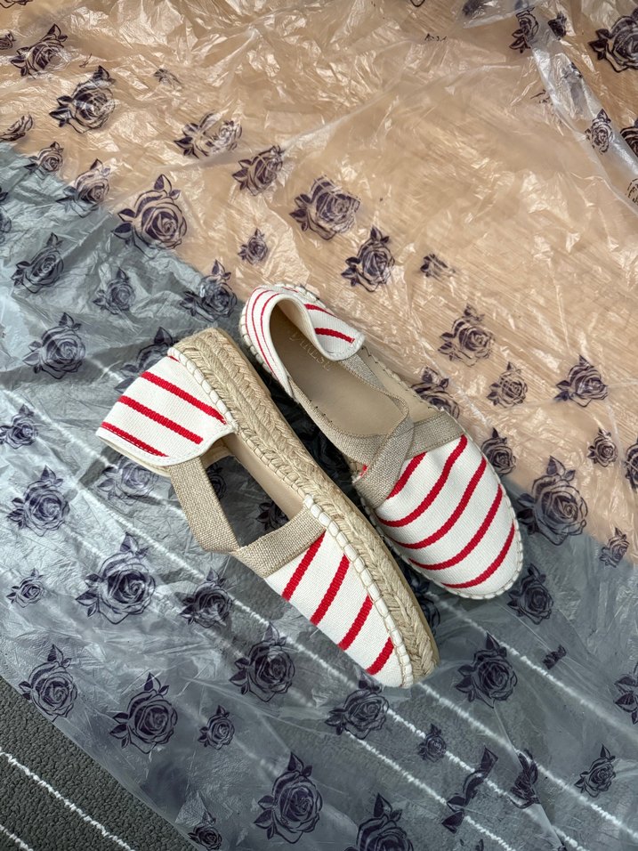 Düz Çizgili Kadın Dolgu Topuk Espadril - Görsel 4