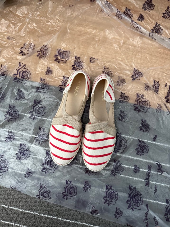 Düz Çizgili Kadın Dolgu Topuk Espadril - Görsel 5