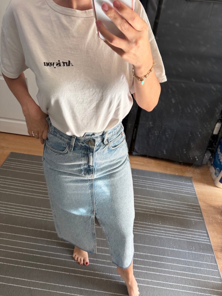 Midi Denim Etek - Görsel 5