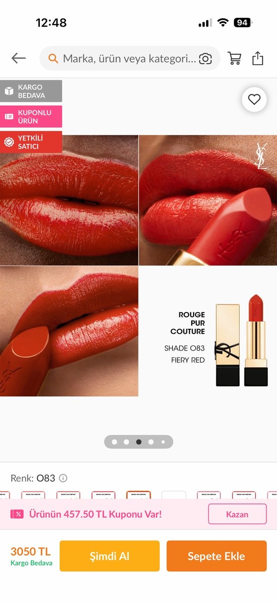 Yves Saint Laurent Saten Bitişli Ruj 083 - Görsel 3