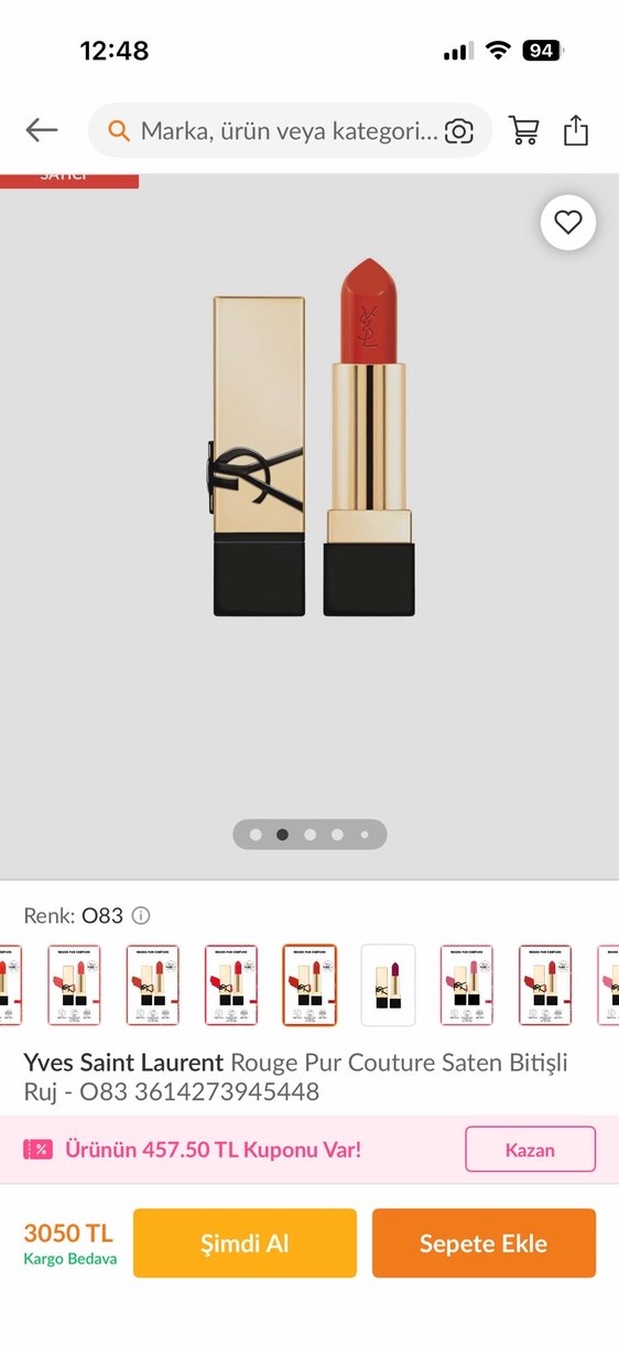 Yves Saint Laurent Saten Bitişli Ruj 083 - Görsel 2