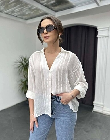Kadın Oversize Transparan Gömlek