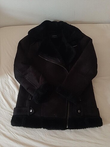Stradivarius siyah biker ceket mont