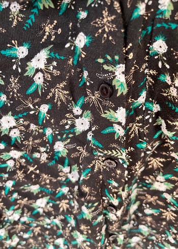 Kadın Siyah Bağlama Desenli Transparan Gömlek - Görsel 7