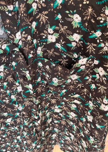 Kadın Siyah Bağlama Desenli Transparan Gömlek - Görsel 8