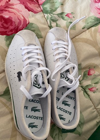 Beyaz Lacoste Bağcıklı Spor Ayakkabı