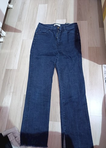 Lacivert Midi Kadın Kot Pantolon - Görsel 4