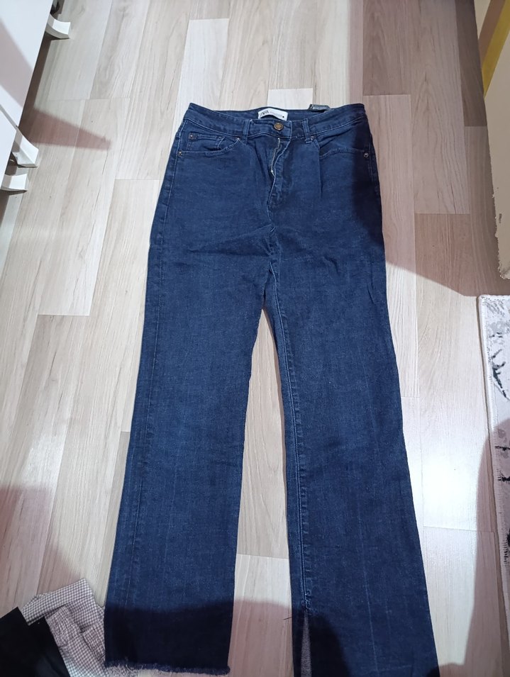 Lacivert Midi Kadın Kot Pantolon - Görsel 4