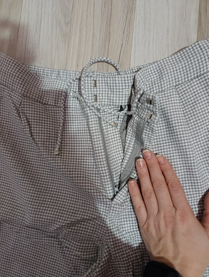 Gri Kadın Keten Salaş Midi Pantolon - Görsel 3