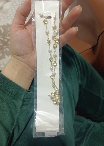 Altın Renk Zincir Detaylı Midi Kolye - Görsel 3