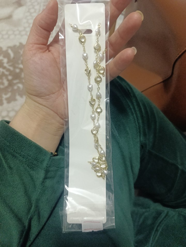 Altın Renk Zincir Detaylı Midi Kolye - Görsel 4