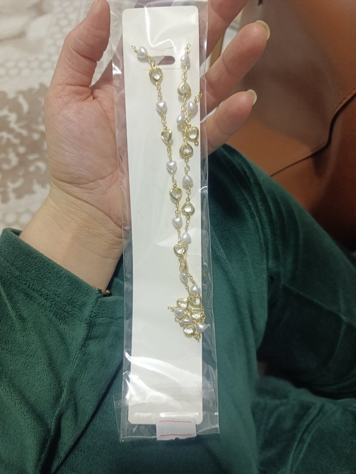 Altın Renk Zincir Detaylı Midi Kolye - Görsel 2