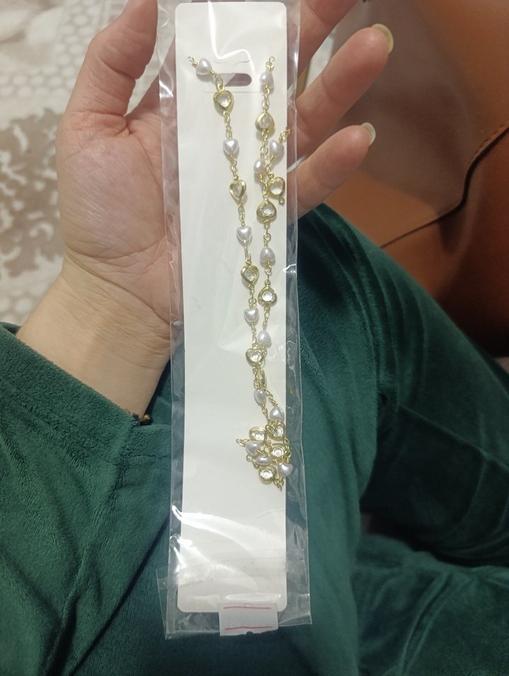 Altın Renk Zincir Detaylı Midi Kolye - Görsel 3