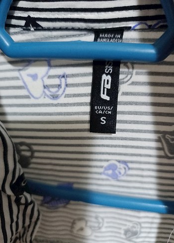 Düğmeli Uzun Kollu Mavi Gri Kadın Gömlek - Görsel 5